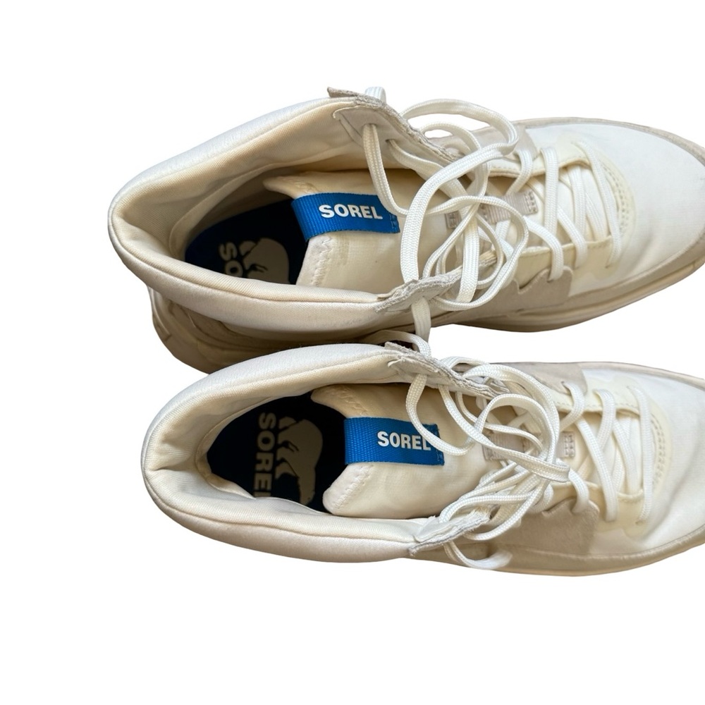 Sorel Ona 503 Knit Stylish Cream High-Top Hiking Casual Sneakers - Picture 9 of 12